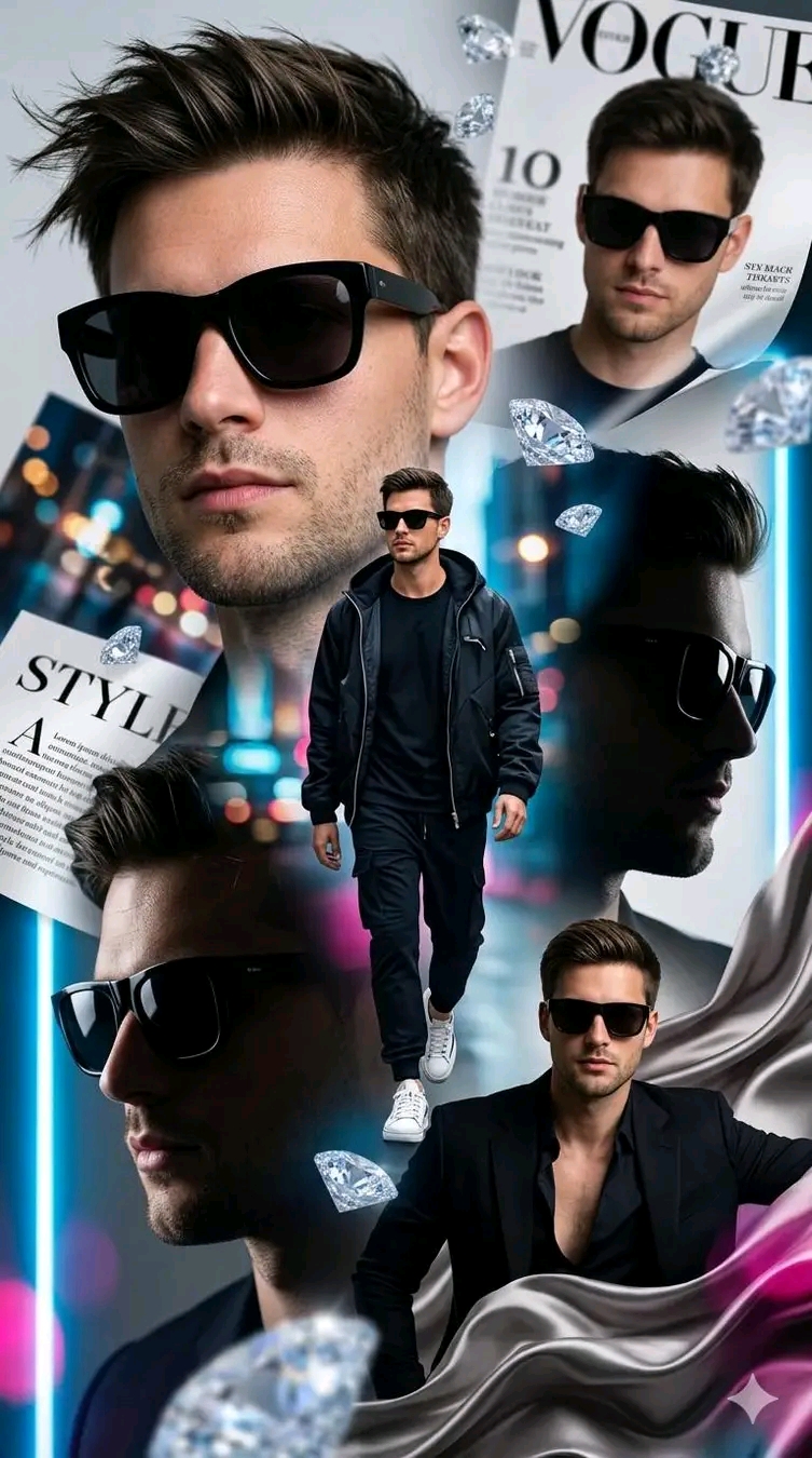 Ultra-luxury fashion editorial collage